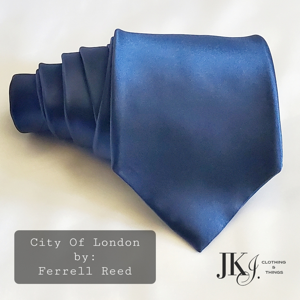 City of London by: Ferrell Reed Men's Tie Silk Royal Blue Solid